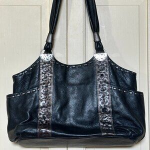 BRIGHTON CALLIE VINTAGE Y2K ERA 2000's LEATHER OVERSIZED HANDBAG